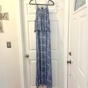 Torrid Medallion‎ print jersey maxi dress 2 Paisley Blue White